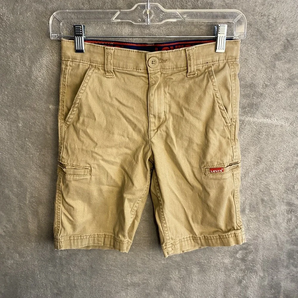 Levi's Boys 10 Cargo Shorts Khaki Casual Pockets Adjustable Waist